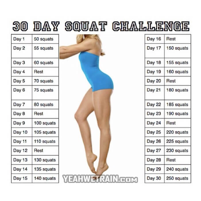 30 Day Squat Challenge - Healthy Fitness Workout Exercise Butt