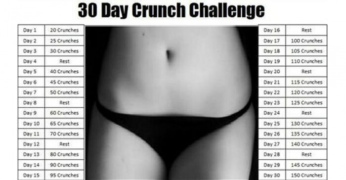 30 Day Crunch Challenge - Healthy Fitness Workouts Sixpack Core