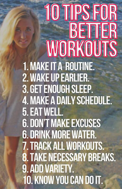 10 Tips Fot Better Workouts - Eat Well Make Routine Water Excuse