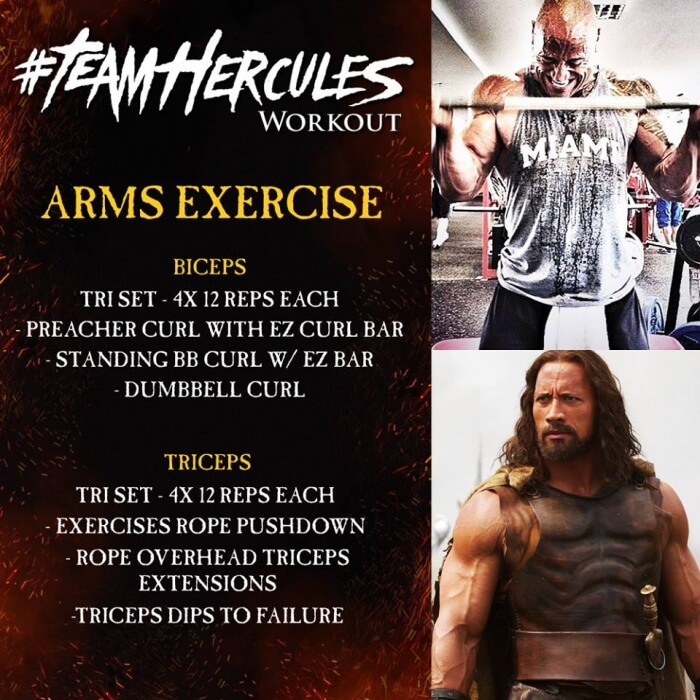 Team Hercules Workout: Arms Exercise - Dwayne The Rock Johnson