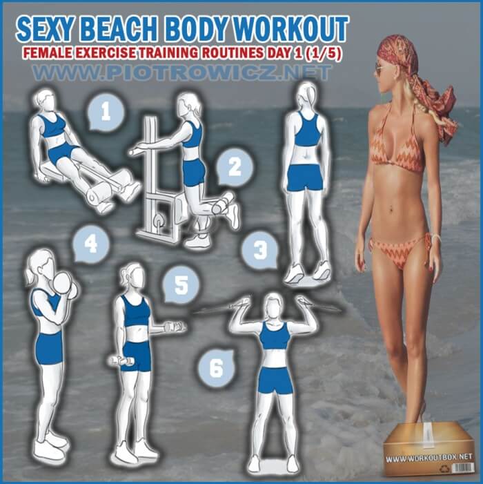 Sexy Beach Body Workout Day 1 - Female Exercise Training Routine