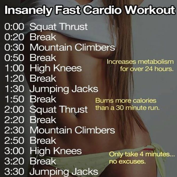 Insanely Fast Cardio Workout Plan - Fitness Training Healthy Abs