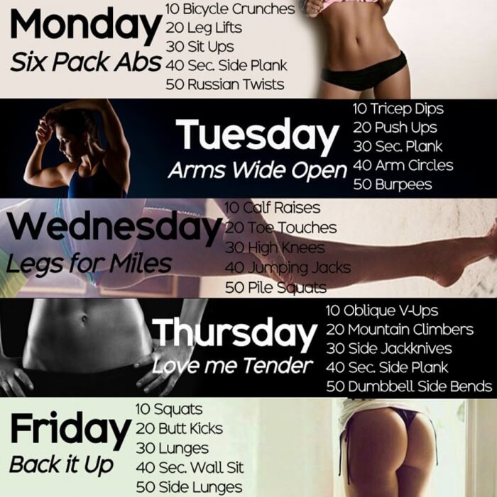 5 Day Full Body Workout Healthy Fitness Sixpack Training Arms