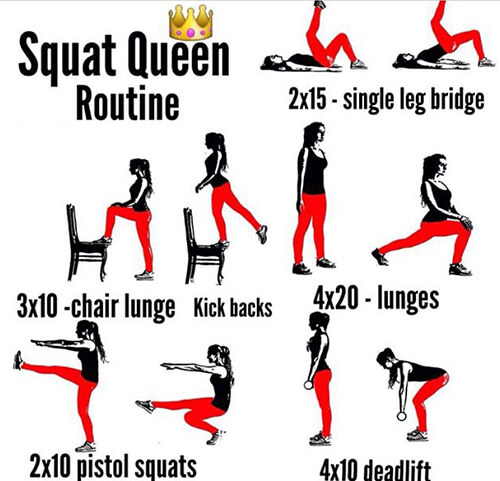 Squat Queen Routine - Healthy Fitness Butt Legs Workout Sixpack